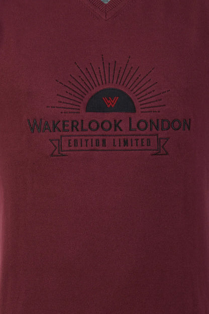 Wakerlook MENS COTTON BLEND Burgundy SWEATER - Which Mark