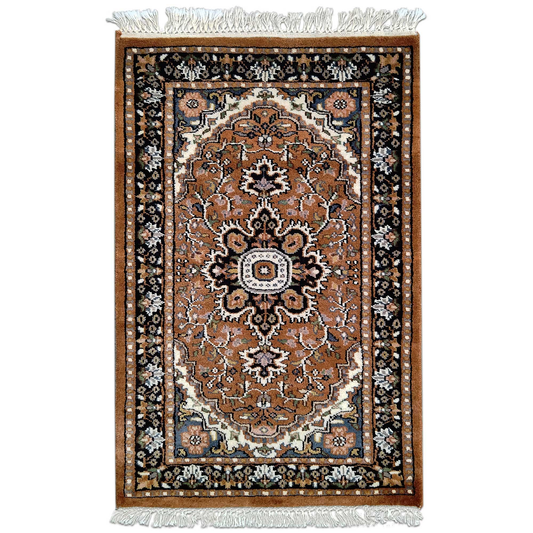 2×3 Feet Hand Knotted Persian Wool Carpet Copper - Which Mark