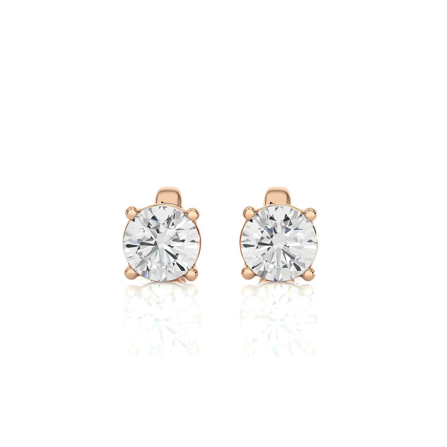 Rose Gold Moissanite Round Shape Earring – WE0094 - Which Mark