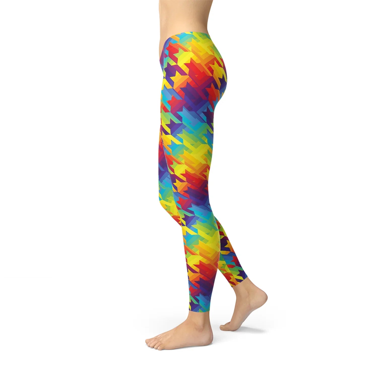 Womens Rainbow Houndstooth Leggings - Which Mark