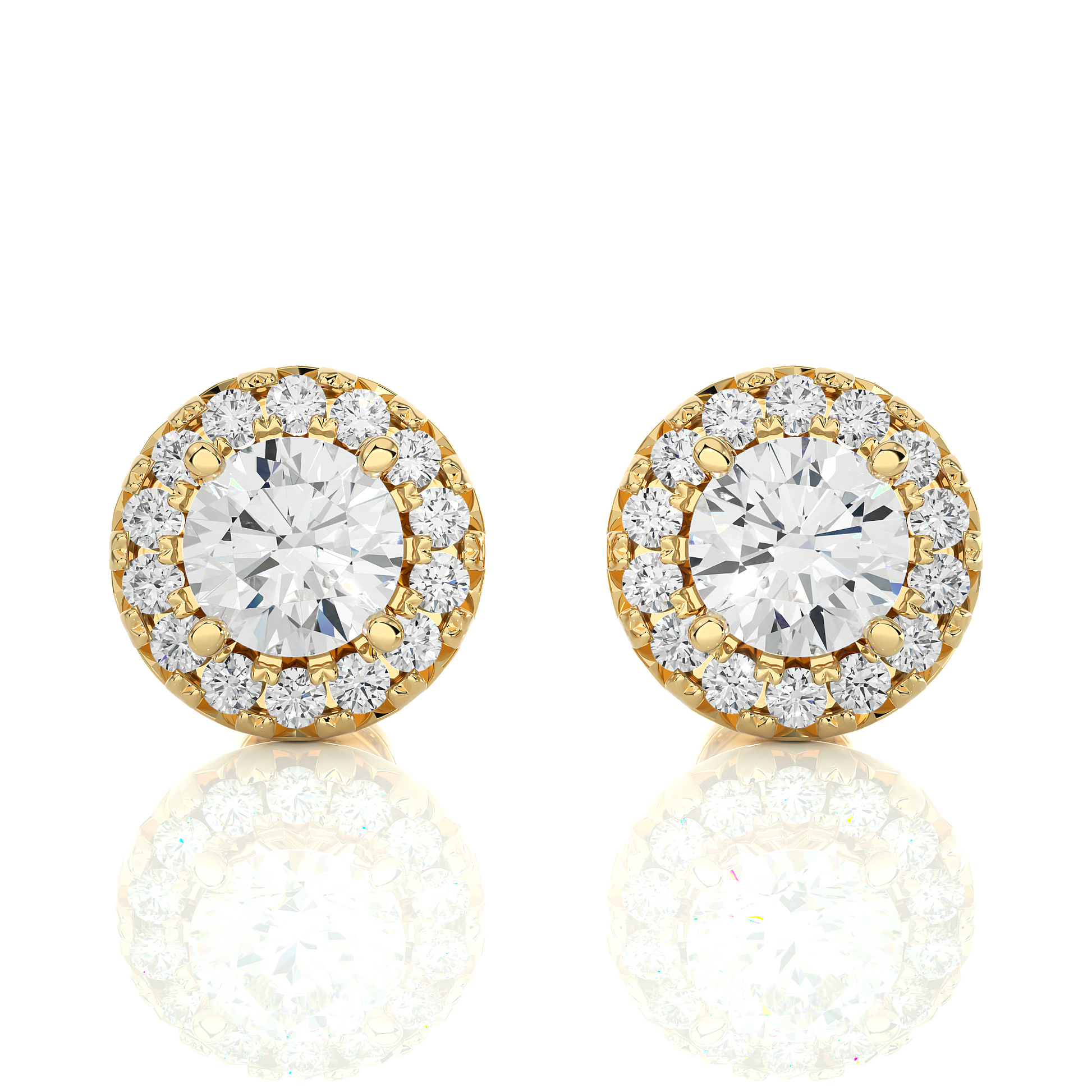 Yellow Gold Moissanite Round Shape Detachable Earring – WE0081 - Which Mark