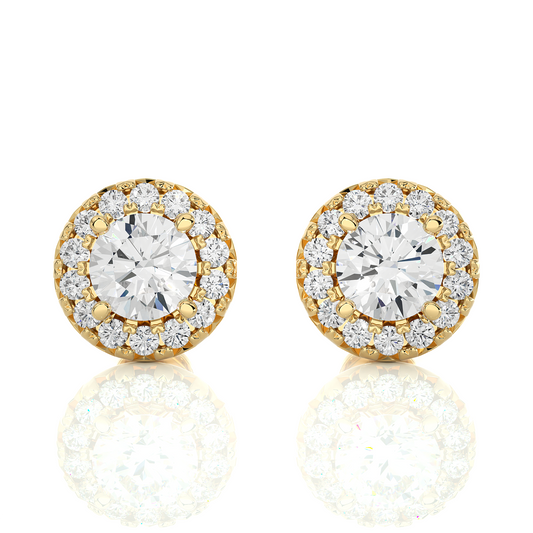 Yellow Gold Moissanite Round Shape Detachable Earring – WE0081 - Which Mark