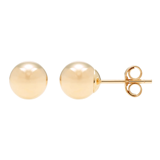 14K Yellow Gold Hollow Ball Stud Earrings ( Sizes 3MM-8MM) - Which Mark
