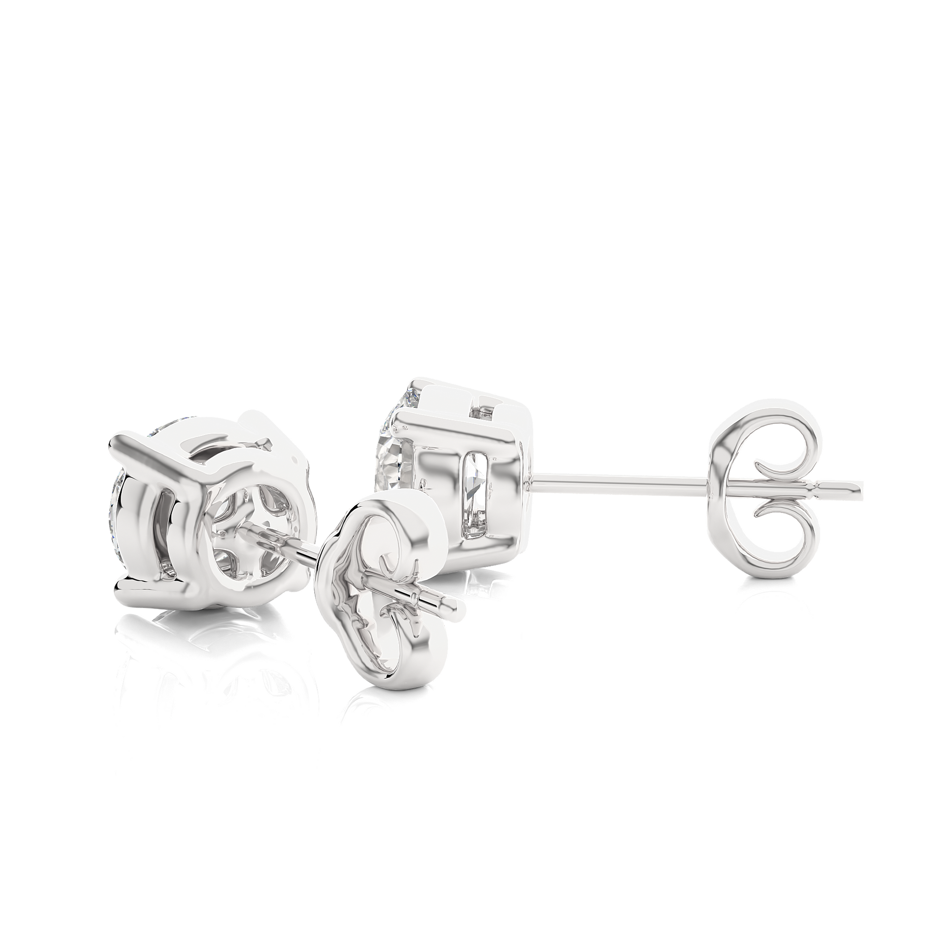 White Gold Moissanite Round Shape Earring – WE0094 - Which Mark