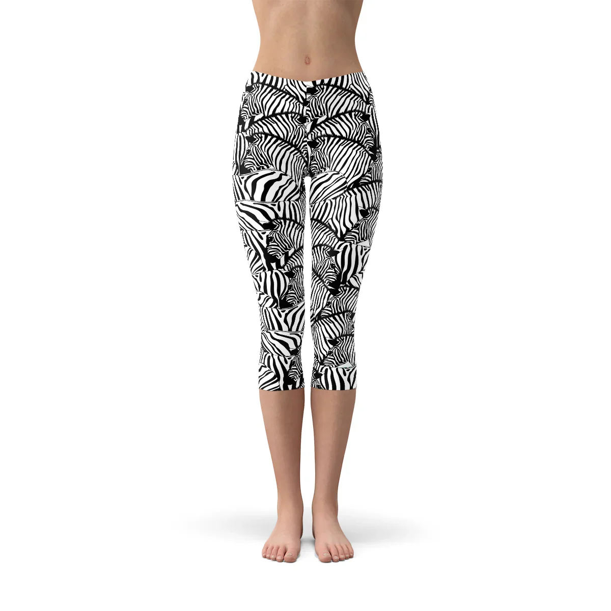 Womens Zebra Stripe Capri Leggings - Which Mark