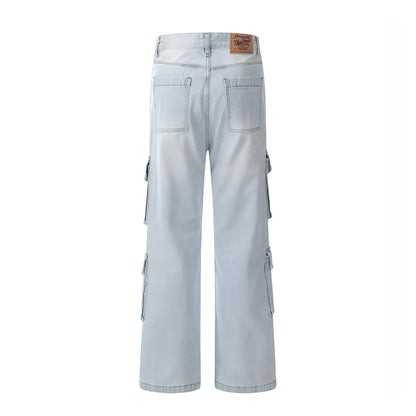 DenimDare™ Wash Light Color Cargo Jeans Men - Which Mark