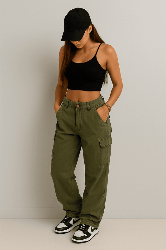 CargoMuse™ – High Waist Straight-Leg Utility Jeans for Women - Which Mark