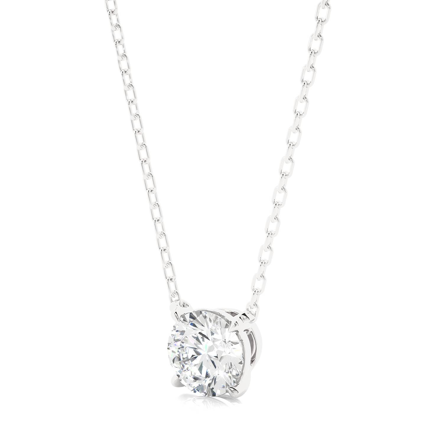 White Gold Moissanite Round Shape Pendant – PT0045 - Which Mark