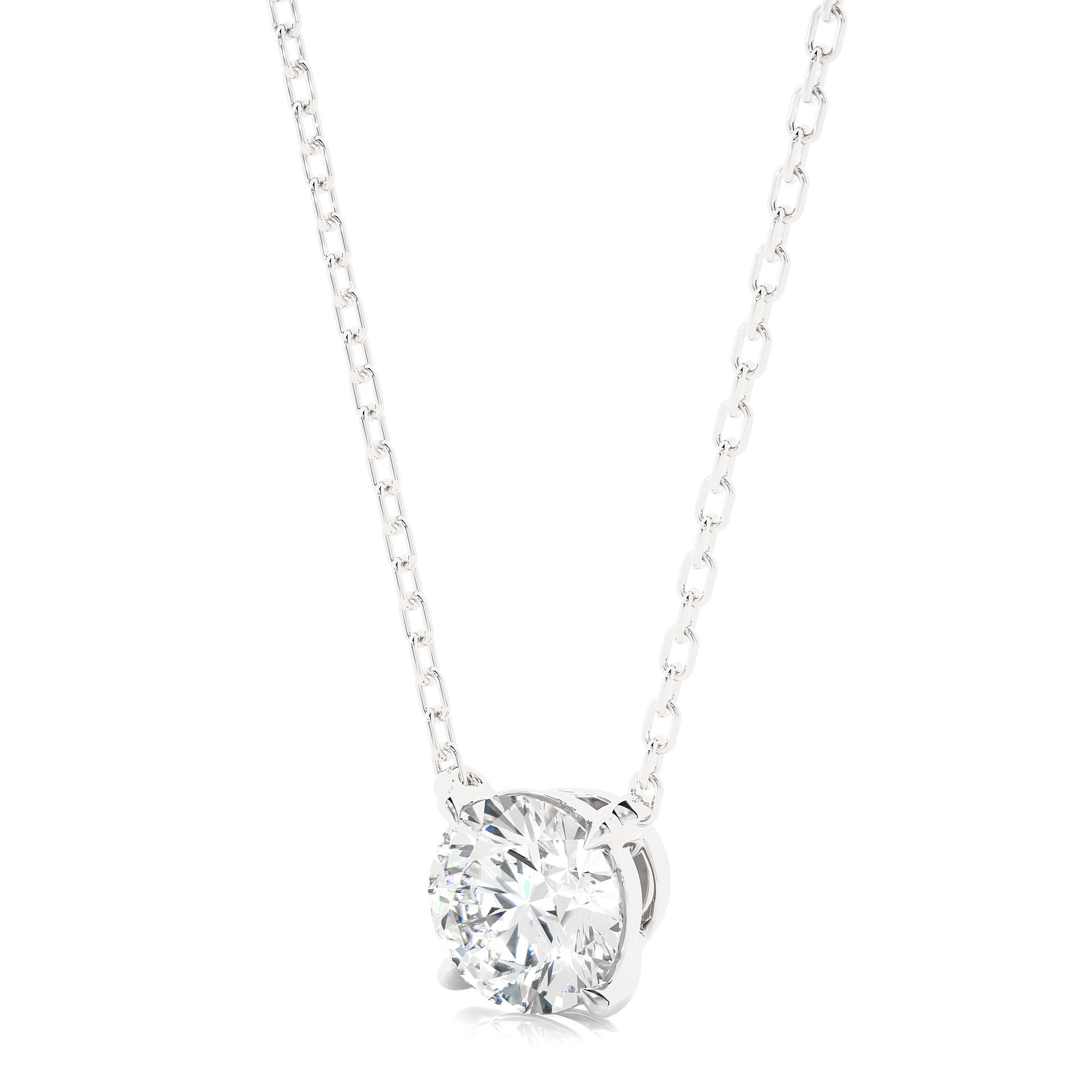 White Gold Moissanite Round Shape Pendant – PT0045 - Which Mark
