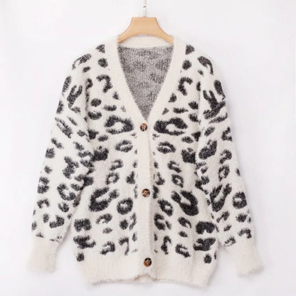UrbanFur™ – Long Sleeve Leopard Knit Cardigan - Which Mark