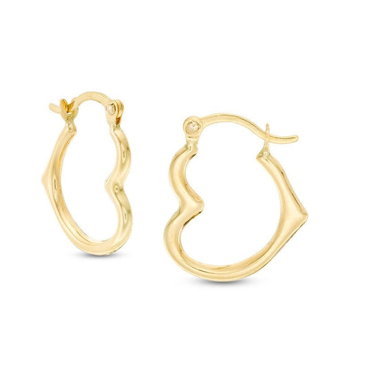 14k Gold Heart Hoop Earrings - Which Mark