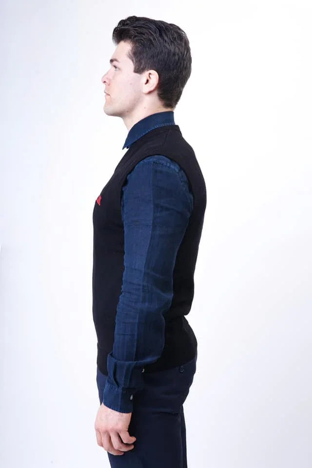 Wakerlook Sleeveless Black Sweater - Which Mark