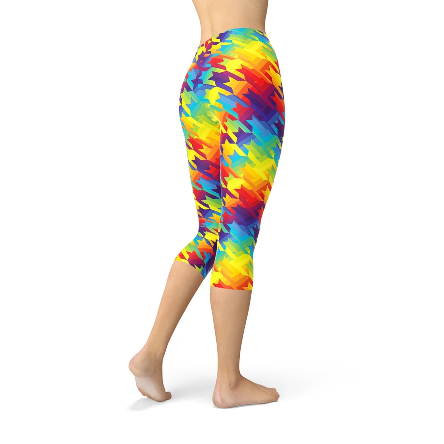 Womens Rainbow Houndstooth Capri Leggings - Which Mark