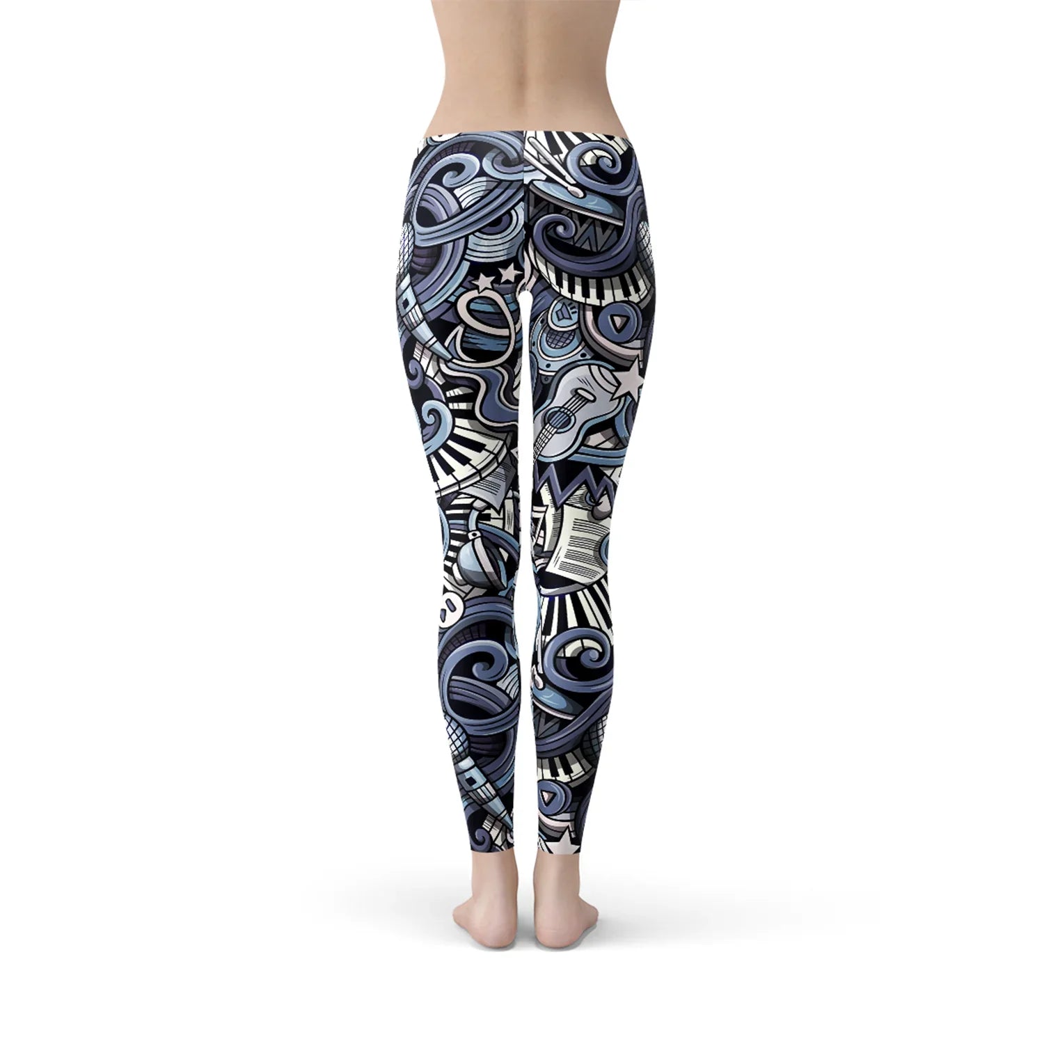 Womens Music Blue Leggings - Which Mark