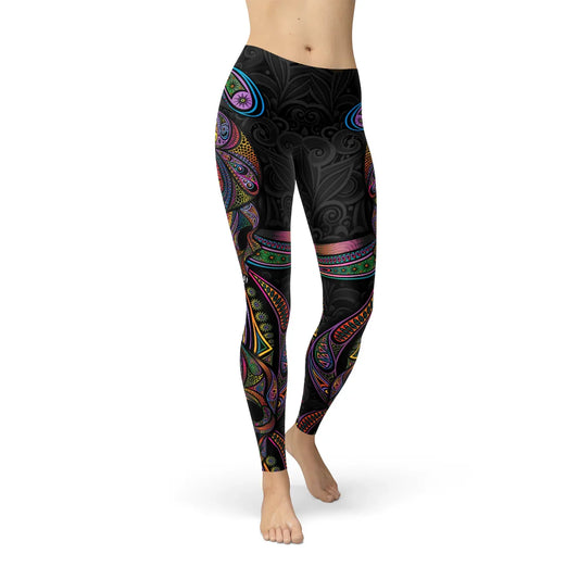 Womens Sugar Skull Leggings - Which Mark
