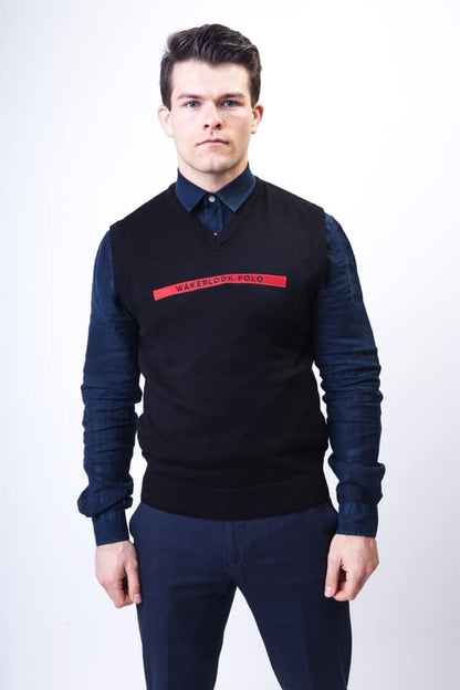 Wakerlook Sleeveless Black Sweater - Which Mark