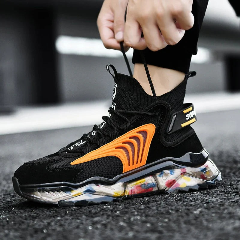 Men's Shoes High Top Shoes Thick Soled Breathable Basketball Shoes - Which Mark