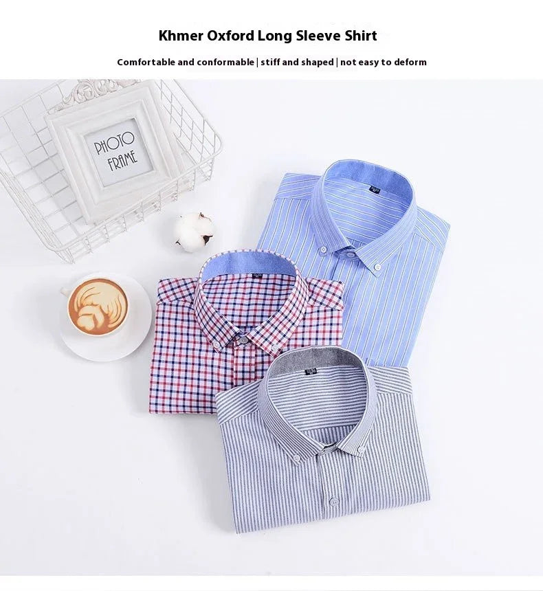 Men's Purified Cotton Long Sleeve DressShirt Anti-wrinkle Heartless - Which Mark