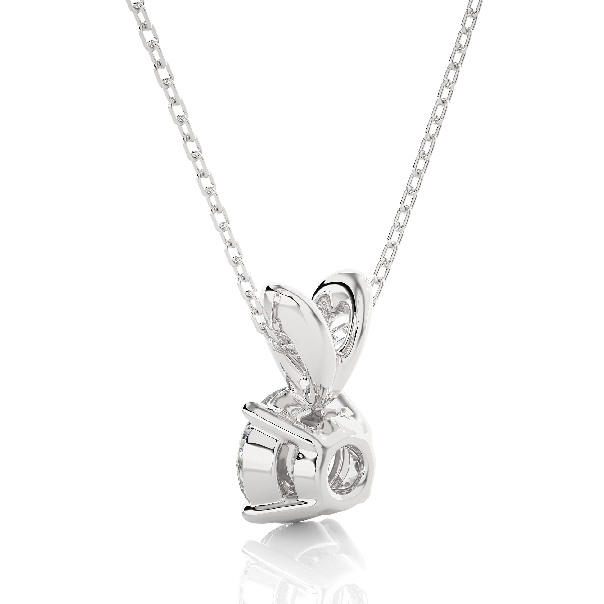 White Gold Moissanite Round Shape Pendant – OF0002 - Which Mark