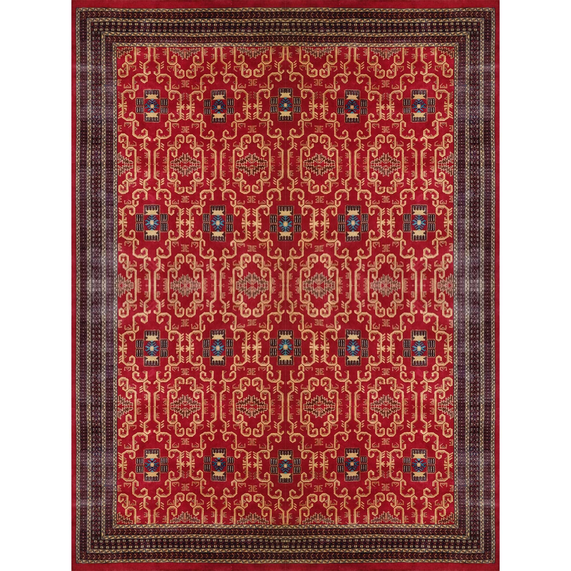 9×12 Ft Handmade Red Wool Carpet Palace - Which Mark