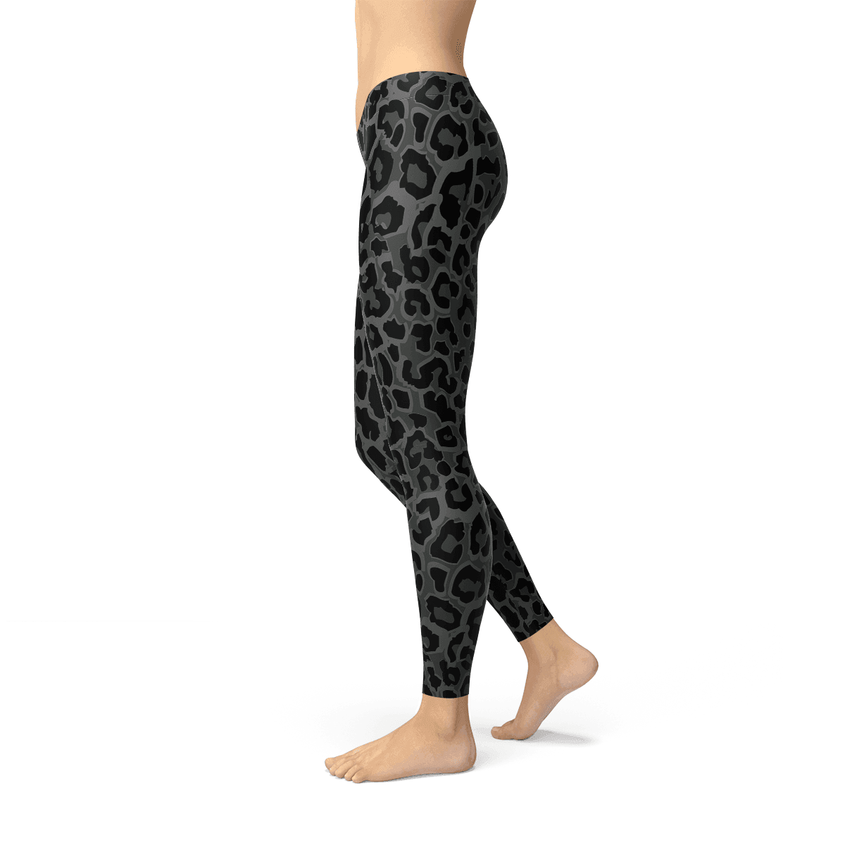 Womens Black Leopard Spots Leggings - Which Mark