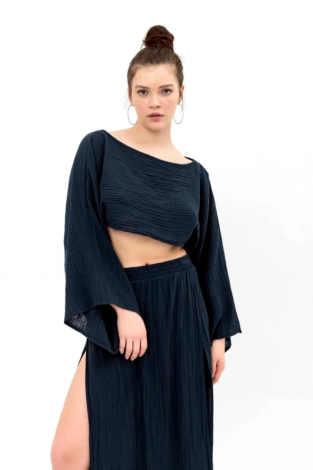 Organic Cotton Long Sleeve Crop Top - Which Mark