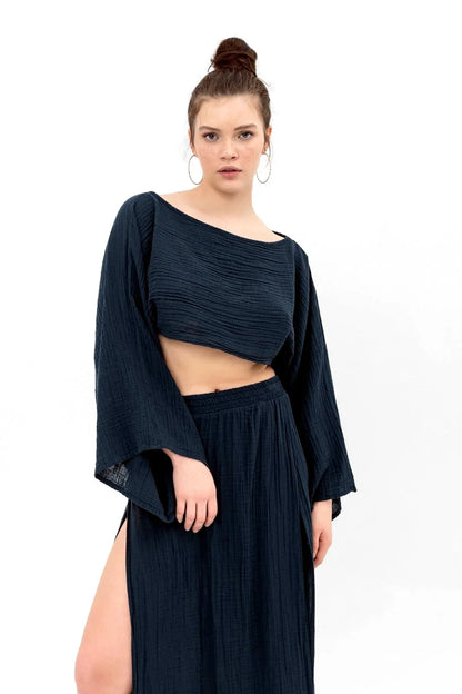 Organic Cotton Long Sleeve Crop Top - Which Mark