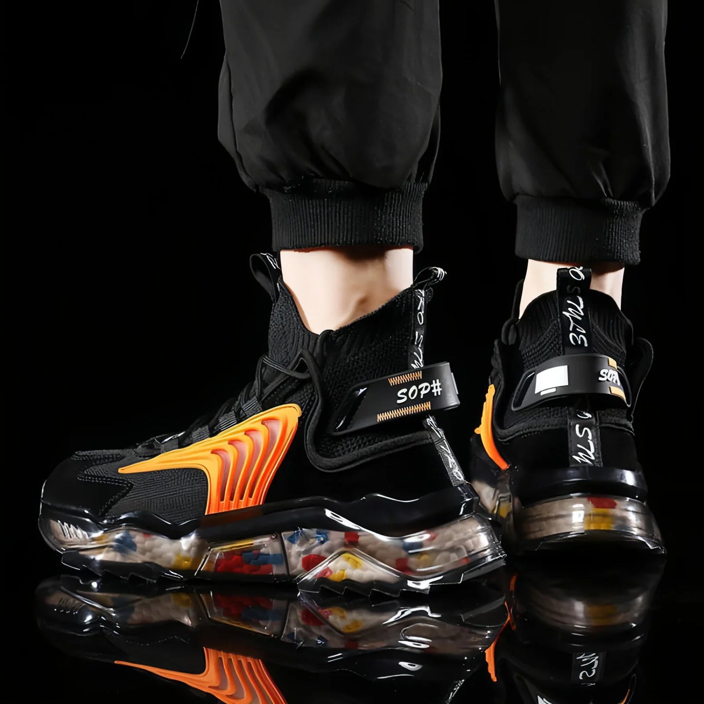 Men's Shoes High Top Shoes Thick Soled Breathable Basketball Shoes - Which Mark