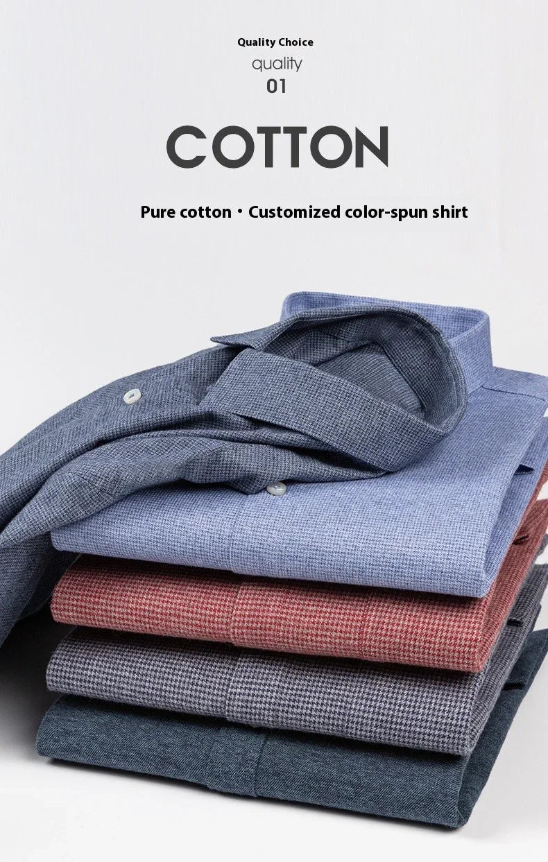 Men's Long Sleeve Solid Color Pocket Light Business DressShirt - Which Mark