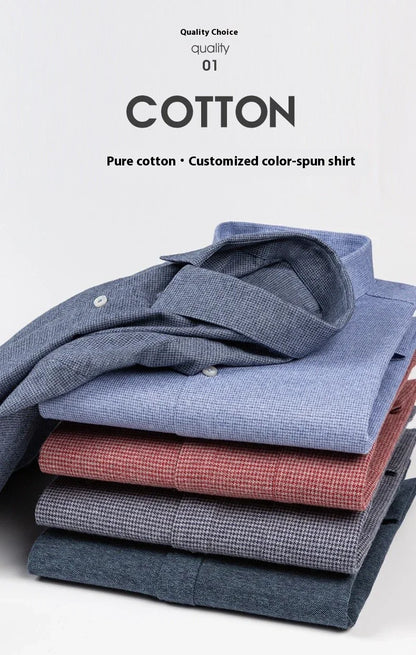 Men's Long Sleeve Solid Color Pocket Light Business DressShirt - Which Mark