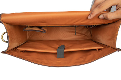 15 Inch Black Leather Laptop Briefcase Messenger Bag For Unisex.