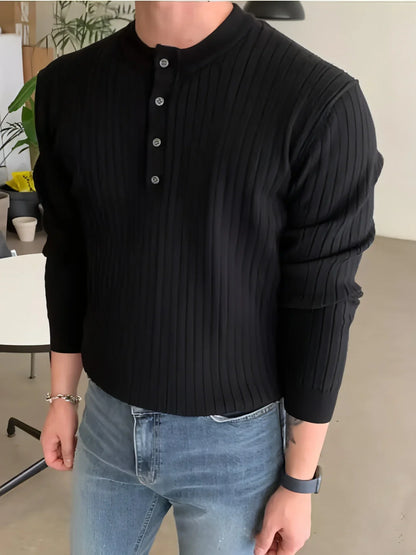 Men's Half-high Collar Button Sweater - Which Mark