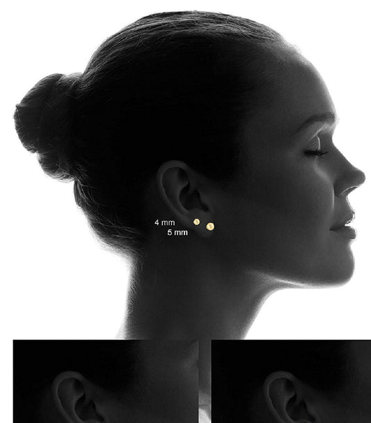 14k White Gold Hollow Ball Stud Earrings Sizes 3MM - 8MM - Which Mark