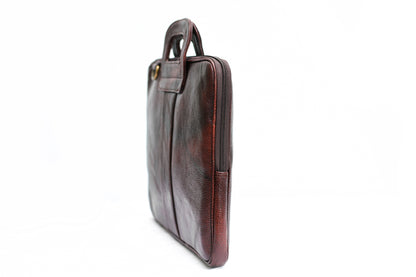 ANUENT Handmade Brown Leather Briefcase Mens.
