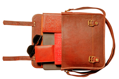 Handmade Simple Leather Laptop Bag.