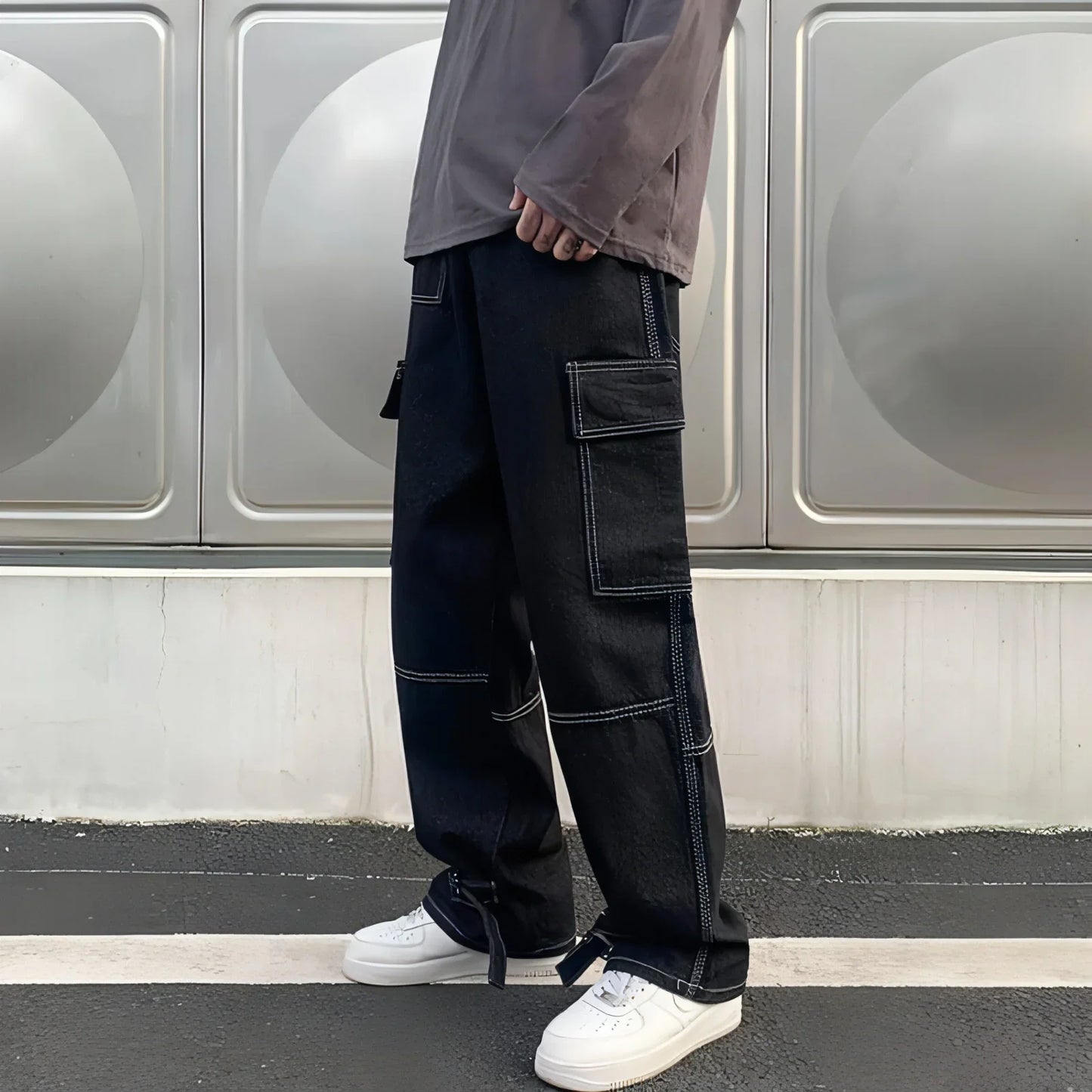 UrbanEase™ Men Wide Leg Jeans Hip Hop Casual - Which Mark