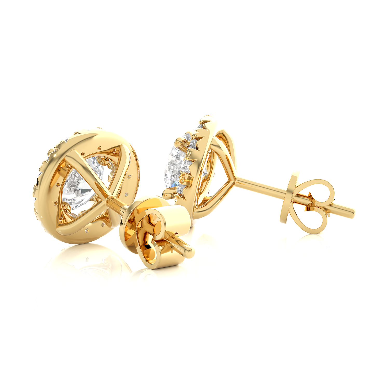 Yellow Gold Moissanite Round Shape Detachable Earring – WE0081 - Which Mark