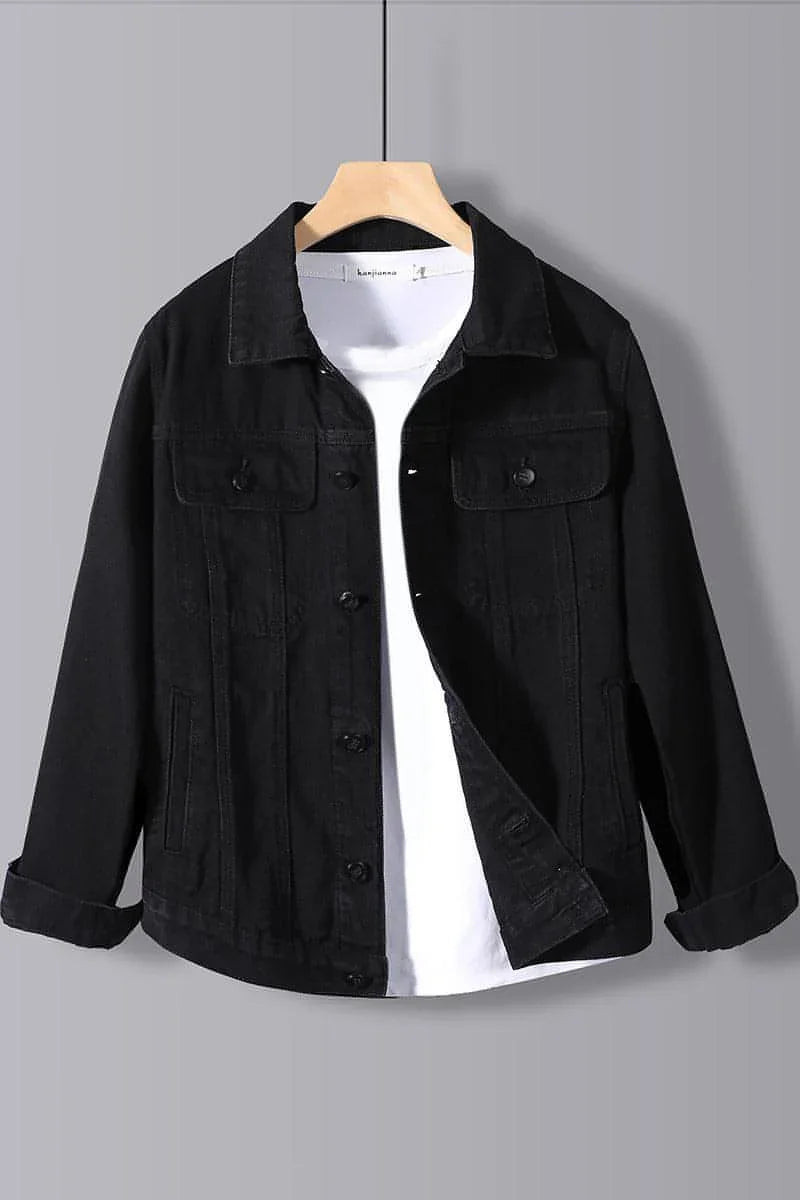 Men's Year Denim Clothes Black DressShirt - Which Mark