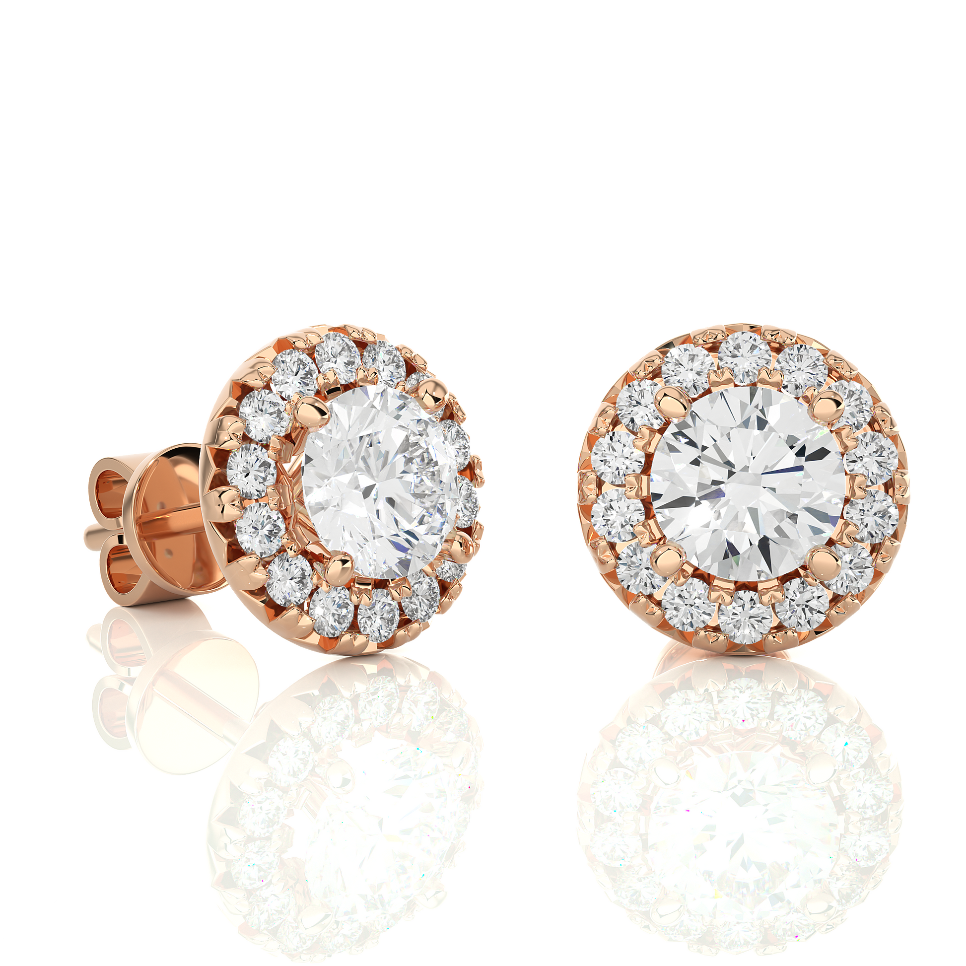 Rose Gold Moissanite Round Shape Detachable Earring – WE0081 - Which Mark