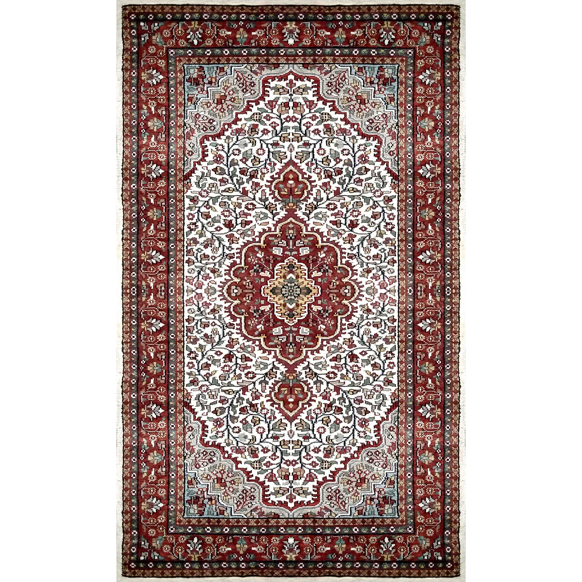 3ft×5ft Hand Knotted Persian Carpet White - Which Mark
