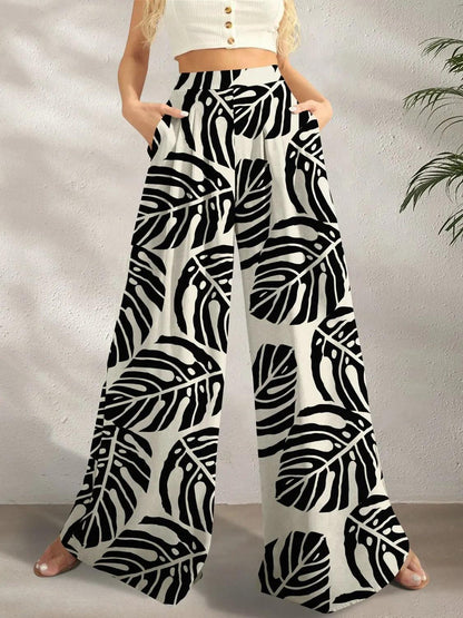Printed Wide Leg Pants - Which Mark