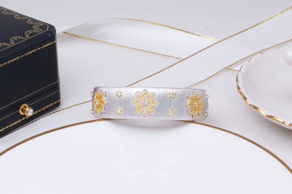925 Silver Gold Plated Divided Snowflake Bracelet - Which Mark