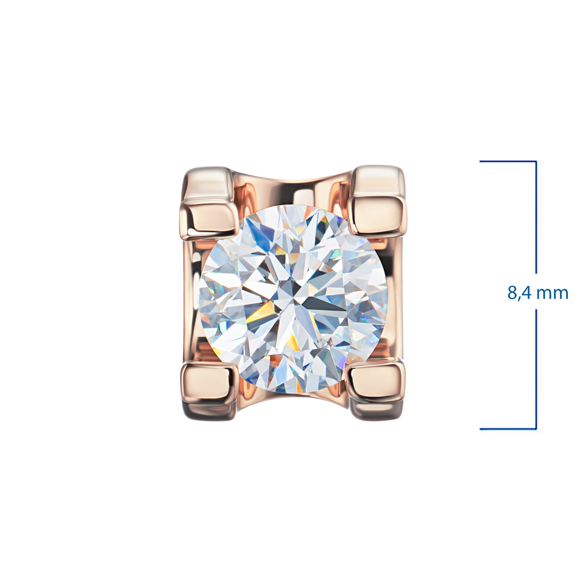 14K Rose Gold Pendant with 1 Round-Cut Lab-Created Diamond 0.792 CT.TW - Which Mark