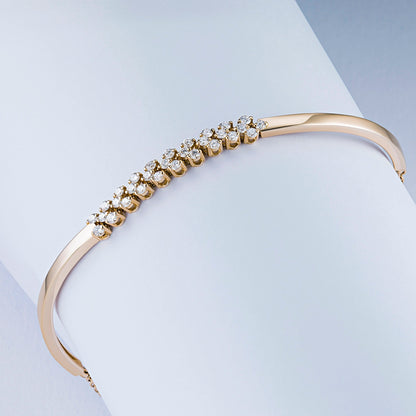 14K Yellow Gold Bracelet with 28 Round-Cut Lab-Created Diamonds 0.573 - Which Mark