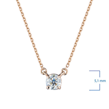 14K Yellow Gold Necklace with 1 Round-Cut Lab-Created Diamond 0.4 - Which Mark