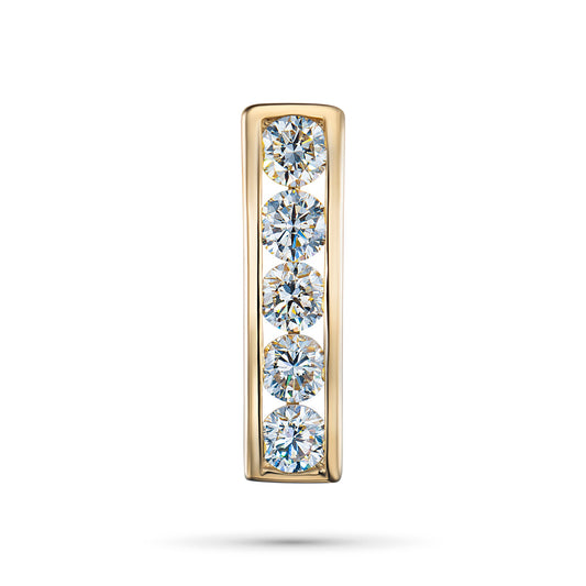 Yellow Gold Pendant with 5 Round-Cut Lab-Created Diamonds 0.646 CT.TW - Which Mark