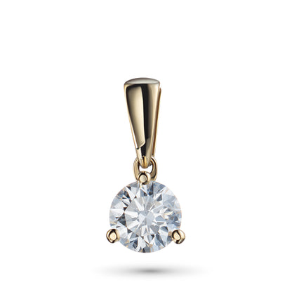 14K Yellow Gold Pendant with 1 Round-Cut Lab-Created Diamond 0.31 - Which Mark