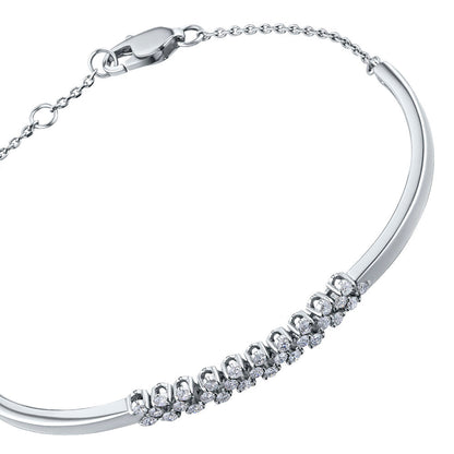 14K White Gold Bracelet with 28 Round-Cut Lab-Created Diamonds 0.571 - Which Mark