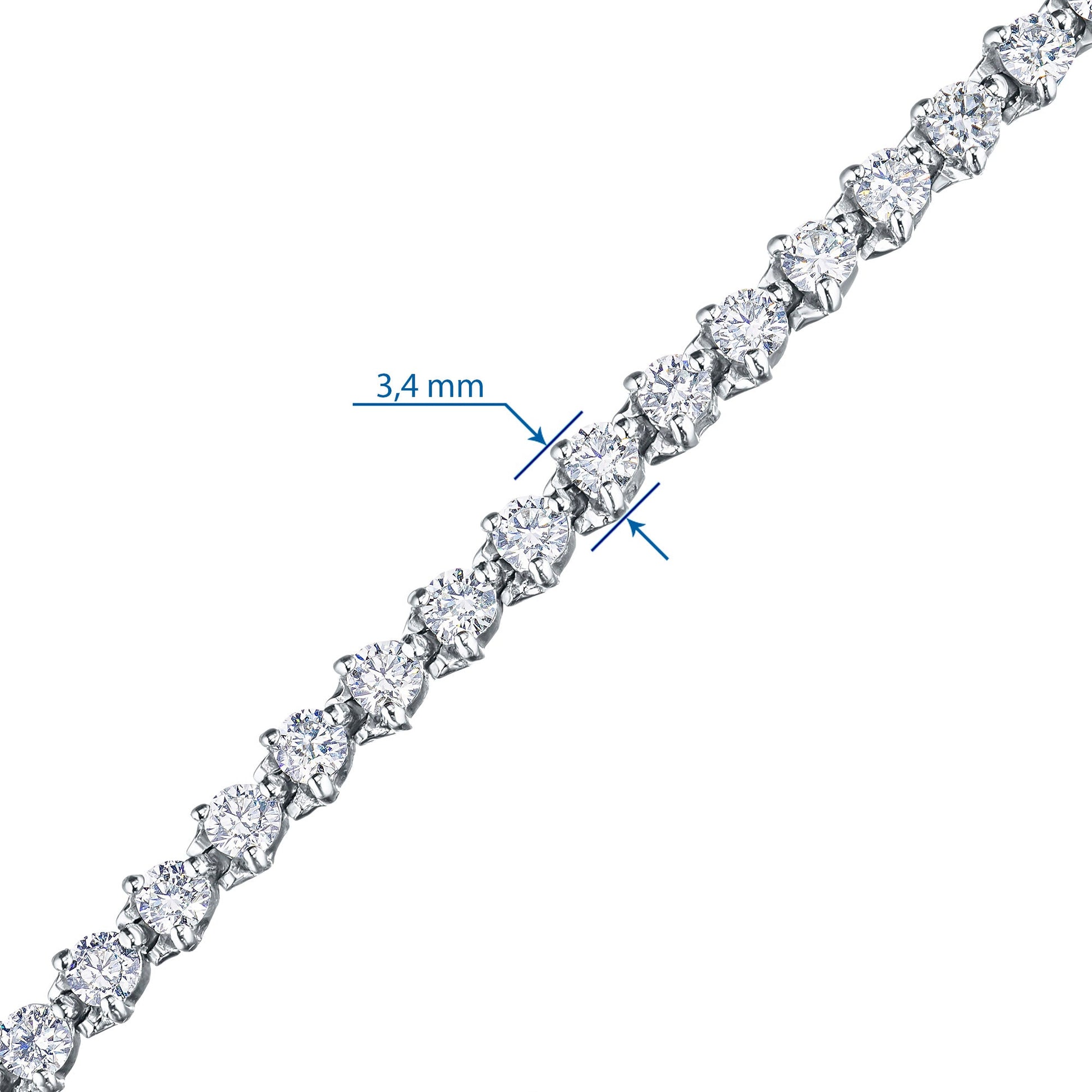 14K White Gold Bracelet with 46 Round-Cut Lab-Created Diamonds 3.241 - Which Mark