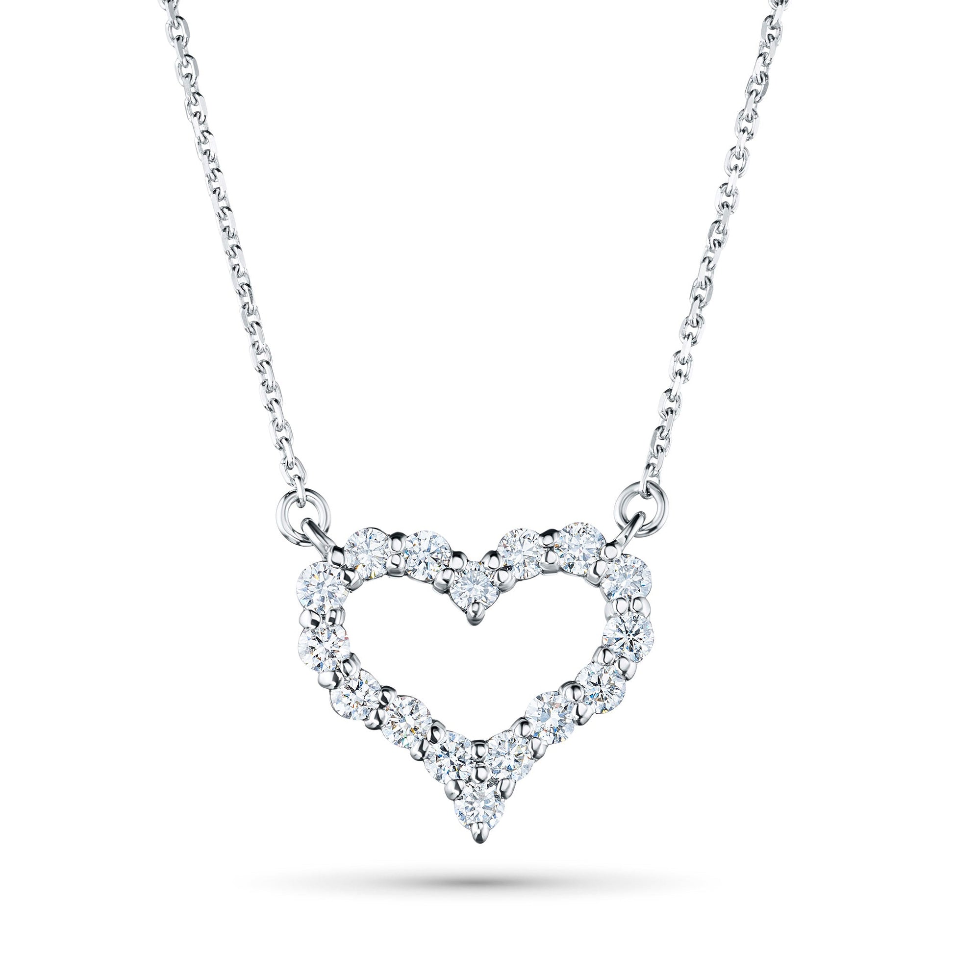 Sterling Silver Necklace with 16 Round-Cut Lab-Created Diamonds 0.623 - Which Mark